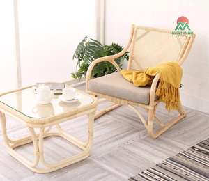 Silla reclinable de estilo nórdico clásico WISEMAX FURNITURE, hecha de ratán natural, adecuada para balcones, hogares, hoteles, villas. - Product Image 4