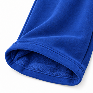 Pantalones Deportivos de Felpa para Hombre, Color Azul, Corte Ancho, Cintura Elástica con Cordón, Ajuste Holgado, Estilo Casual - Product Image 4