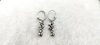 Boucles d'oreilles pendantes multicolores tendance faites à la main en argent sterling 925 avec pierres de quartz de haute qualité
