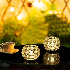 Bougie en cristal faite à la main, porte-bougie votive magnifiquement fabriqué à la main à partir de métal de haute qualité pour la décoration de la maison - Product Image 5