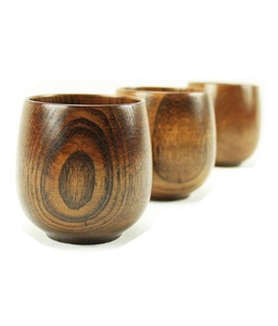 Taza de té de madera maciza Natural de alta calidad, taza para beber, taza de vino, 200ml, Juego de 4 - Product Image 6