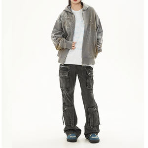 Sudadera con capucha de gran tamaño para mujer 2025 algodón estilo callejero largo diseño de punto con diamantes de imitación para la temporada de invierno 100% - Product Image 4