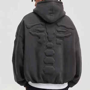 เสื้อฮู้ดผ้าฝ้ายสำหรับผู้ชายเสื้อฮู้ด100% ซักด้วยกรดเสื้อฮู้ดสำหรับผู้ชายเสื้อผ้าลำลองซักแบบบ็อกซี่แอซิด2025 - Product Image 4