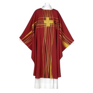 Service liturgique Prêtre Porter Haute Qualité Broderie Polyester Tissu Léger Élégant Confortable Chasuble Robes - Product Image 4