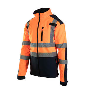 Chaqueta Softshell Reflectante Naranja para Hombre, Chaqueta de Trabajo de Seguridad, Resistente al Viento y al Agua, con Cremallera Completa, Alta Visibilidad - Product Image 3