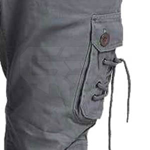 Jambe droite légère et ample 100% coton taille élastique travail en plein air pantalon cargo décontracté - Product Image 5