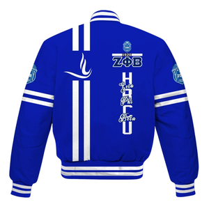 Zeta Phi Beta 1920 Blue White Founders ZPB Varsity Letterman Jacket Sorority Greek Life Chenille <b>Patch</b> Style Gear - Product Image 5