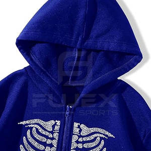 Trendy 100% Cotton Rhinestone Hoodies Mejor precio Online Fashion High Manufacturer Winter Hoodies - Product Image 5