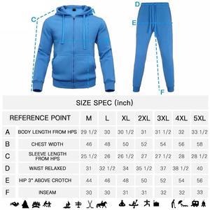 Survêtement de fitness bleu de haute qualité pour hommes 100% coton Design personnalisé Poches avant Léger Confortable Hiver - Product Image 3