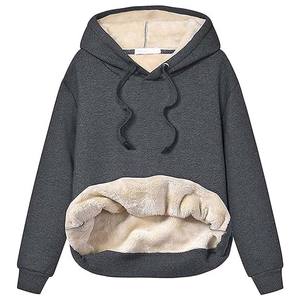 Womens Winter Cashmere Warm Coats Thick <b>Hoodie</b> Solid Plus Size Female Jacket Autumn Fashion Basic Cardigan With Zipper - Product Image 6