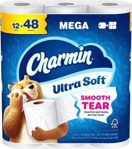 Charmine Toilet <b>Paper</b> Ultra Soft, 12 Mega Rolls = 24 Regular Rolls, 2-ply Bath Tissue - Product Image 1