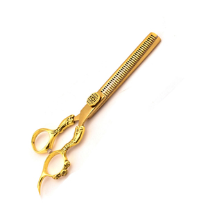 Diluyente de peluquero con acabado dorado con mango de diseño elegante Tijeras profesionales de corte de cabello para un estilo y texturización de precisión - Product Image 6