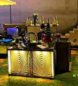 เคาน์เตอร์จัดเลี้ยงสแตนเลสโค้งพร้อมไฟ LED หรูหราทนทานและปรับแต่งได้สำหรับบุฟเฟ่ต์ - Product Image 2