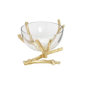 Bol de service en acier inoxydable martelé avec motif floral élégant en laiton pour des repas de luxe, des services festifs et une décoration intérieure haut de gamme - Product Image 3