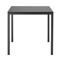 Table de salle à manger carrée empilable 80x80 cm, plateau compact en stratifié, structure en acier galvanisé peint, pour extérieur, restaurant, café, fabriquée en Italie