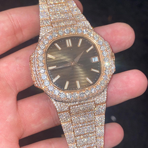 Montre en diamant cultivé en laboratoire DEF de haute qualité Montre en diamant de style Hip Hop en diamant incolore - Product Image 5