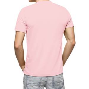 Camiseta de manga corta con cuello redondo para hombre Camiseta de algodón liso sólido Tamaño grande y alto disponible - Product Image 2