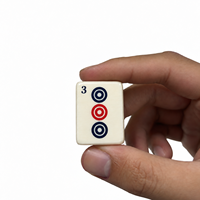 Jeu de Mahjong Blanc Texturé en Acrylique Simple Couche 36 x 25 x 11 mm, Tuiles Polies Miroir pour Jeux de Table en Gros