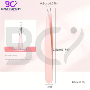 1 Set Pink Stainless Steel Eyebrow Tweezers with Storage Case, High Hardness Hair Removal Tweezers Beauty <b>Makeup</b> <b>Tool</b> - Product Image 3