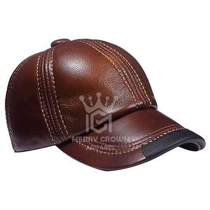 Logo personnalisé en gros de haute qualité en cuir de vachette véritable classique réglable casquette de baseball couleurs unies chapeaux - Product Image 6
