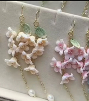 Boucles d'oreilles pas chères au crochet, micro-haak, bijoux faits main en forme de fleur, décorations d'oreille, mini-boucles d'oreilles pendantes au crochet, cadeau