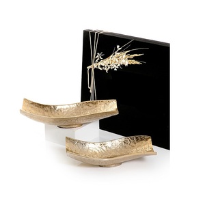 Juego de 2 cuencos decorativos de aluminio color dorado, forma y tamaño personalizados, cuenco para frutas, accesorios para mesa. - Product Image 4