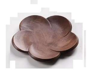 Plateau de service en bois naturel en forme de mangue avec poignée à un côté pour le petit déjeuner vaisselle ustensiles de cuisine thé café collations plateau de service - Product Image 5