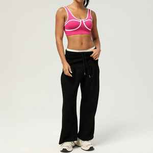 Logo personnalisé 2 pièces ventre contrôle ensemble de vêtements de sport sans couture dos croisé Yoga hauts Scrunch bout à bout jambières d'entraînement pour les femmes - Product Image 6