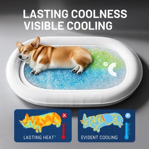Summer Fashion All-Inclusive Cooling Bed for Pets Solid All-Leather Animal Print Dog Sleeping Mat Nylon Plastic Material Ice <b>Gel</b> - Product Image 2