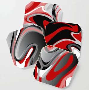 Posavasos Cuadrados Hechos a Mano de Mármol Blanco de Primera Calidad con Corazón de Latón en Juego de 4 Disponibles a Precio de Mayoreo - Product Image 3