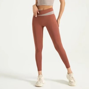 Women High Waist <b>Seamless</b> <b>Leggings</b> Solid Spandex/Nylon Four-Way Stretch Breathable Quick Dry Workout Yoga Pants High Quality OEM - Product Image 5