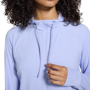 Polyester/Cotton Knitted Winter <b>Lightweight</b> <b>Hoodie</b> Women Breathable Quick Dry Stretch Long Sleeve Workout Training Top Running - Product Image 4
