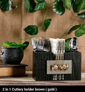 Elegantes juegos de cubiertos con caja de madera para el hogar, Hotel, restaurante, cucharas de mesa, soporte para mesa de comedor, cajas de pañuelos multifuncionales - Product Image 5