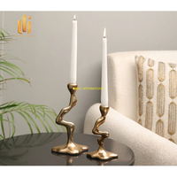 Candelabro Moderno de Aluminio y Vidrio, Portavelas Alto Estilo Vintage, para Bodas, Navidad, Hogar, Hotel, Eventos, Decoración del Hogar