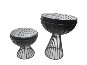Bol de serveur de fruits en métal au design exclusif finition brillante avec forme arrondie pour centres de table à manger bol décoratif - Product Image 3