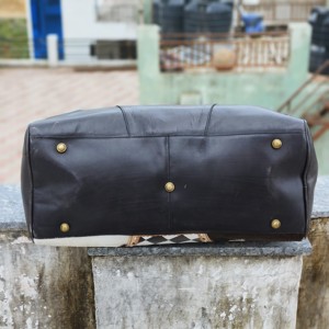 100% sac polochon en cuir véritable imprimé vache pour femme bandoulière Style épaule en couleur marron blanc pour voyage-été et automne - Product Image 6