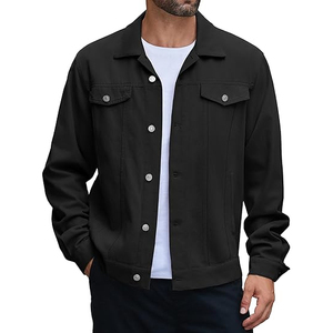 Chaqueta vaquera de moda para hombre, venta al por mayor, abrigo vaquero azul, chaqueta vaquera Vintage personalizada, ropa de calle, prendas de vestir exteriores - Product Image 1