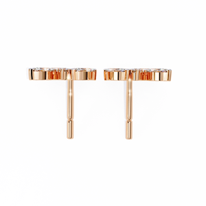 Lovely Gold Minimalist Marquise Floral Stud Pendientes Lab Grown Diamond Cluster IGI Certified Romantic Elegant and Chic - Product Image 4