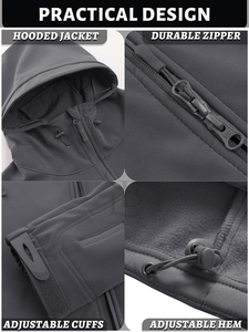 Chaqueta táctica Softshell de alta calidad para invierno Durable Sostenible Tamaño personalizable Bolsillo lateral Zip Chaqueta Softshell para hombres - Product Image 5