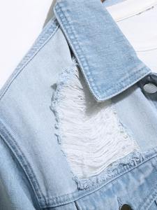 Logo personnalisé Design élégant Sports bleu Streetwear Patch hommes Jean Denim vestes pour hommes - Product Image 3