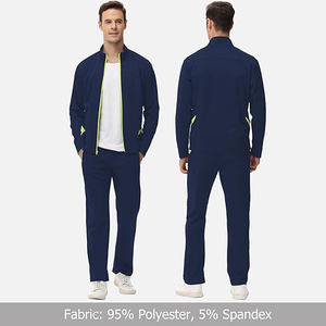 Ensemble de survêtement pour homme en polyester, fermeture éclair intégrale, respirant, léger, athlétique, jogging, décontracté, tenue de sport - Product Image 5