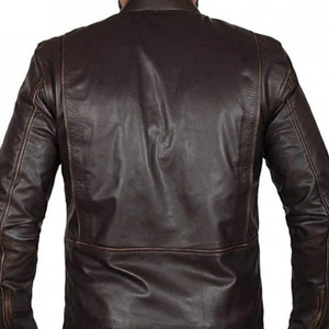 2024 Vintage High Street Style Genuine <b>Sheepskin</b> Cow Skin Leather <b>Jacket</b> High Quality Canvas Stand Collar Winter <b>jacket</b> for <b>men</b> - Product Image 6