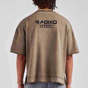 Camisetas de Hombre de Corte Regular con Efecto Desgastado por Ácido, Personalizables, de Cuello Redondo, Estilo Urbano, de Secado Rápido - Product Image 4