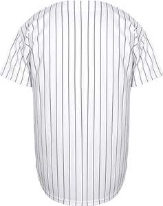 Maillot de baseball à rayures boutonnées, col en V, manches courtes, uniforme d'équipe, sublimation, vêtements de sport vierges - Product Image 2