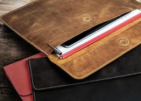 Housse d'ordinateur portable moderne en cuir véritable, légère, durable, portable, fine, imperméable, 16 pouces, couleur et logo personnalisables