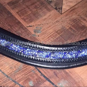 สายคาดศีรษะม้าแบบกลมสีฟ้าคริสตัลบุนวม ให้ความสบายและมีสไตล์ อุปกรณ์ขี่ม้า - Product Image 1