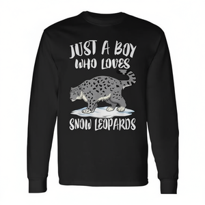 Camiseta de manga larga con estampado de leopardo de las nieves para niños, camiseta promocional con diseño de animales - Product Image 2
