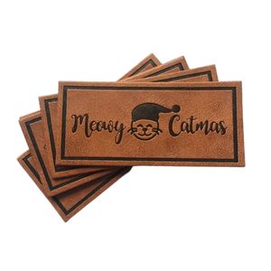 MOQ 100 estampado en caliente personalizar etiqueta de logotipo de cuero para tela - Product Image 3