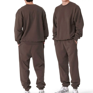 Hot Selling Round Neck Sweatsuits <b>Hoodies</b> for Men Urban Fashion Hip Hop New Style Custom logo <b>Plain</b> Loose Sweatshirts Wholesale - Product Image 2