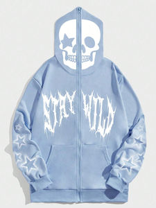 Sudadera con capucha y cremallera completa para hombre, con estampado y bolsillo canguro, colores personalizados y personalización completa - Product Image 4